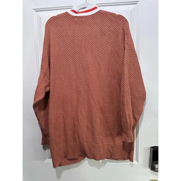 Aerie Orange Long Sleeve Front Pockets Cardigan Sweater Size Large - Picture 4 of 4